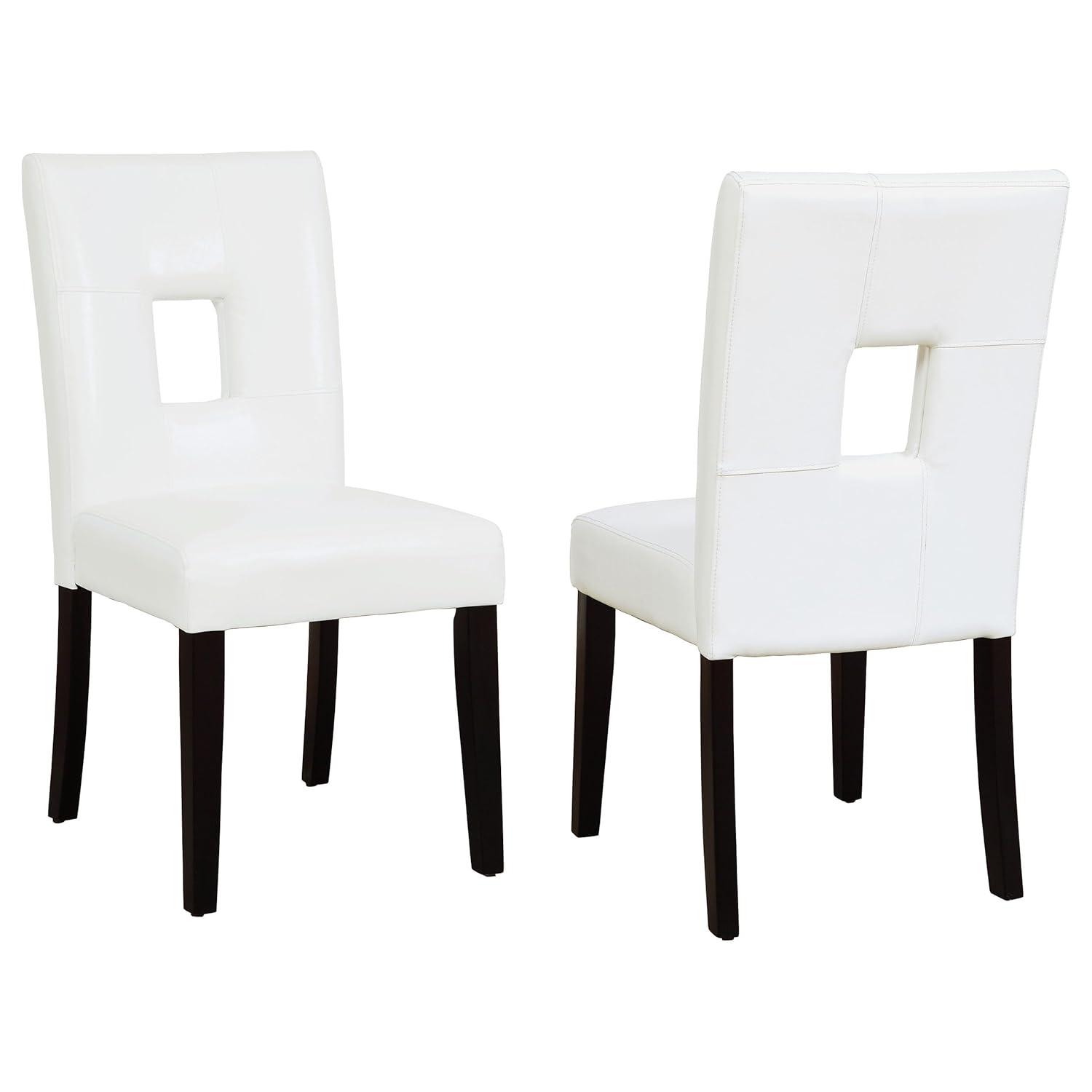 Coaster Anisa Open Back Faux Leather Dining Chairs in White