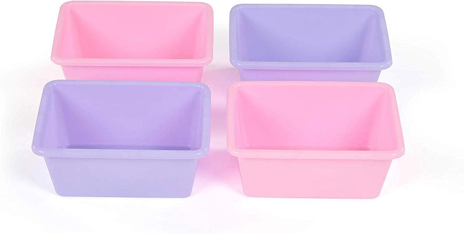 Humble Crew Standard Plastic Storage Bins, Set of 4, Pink/Purple