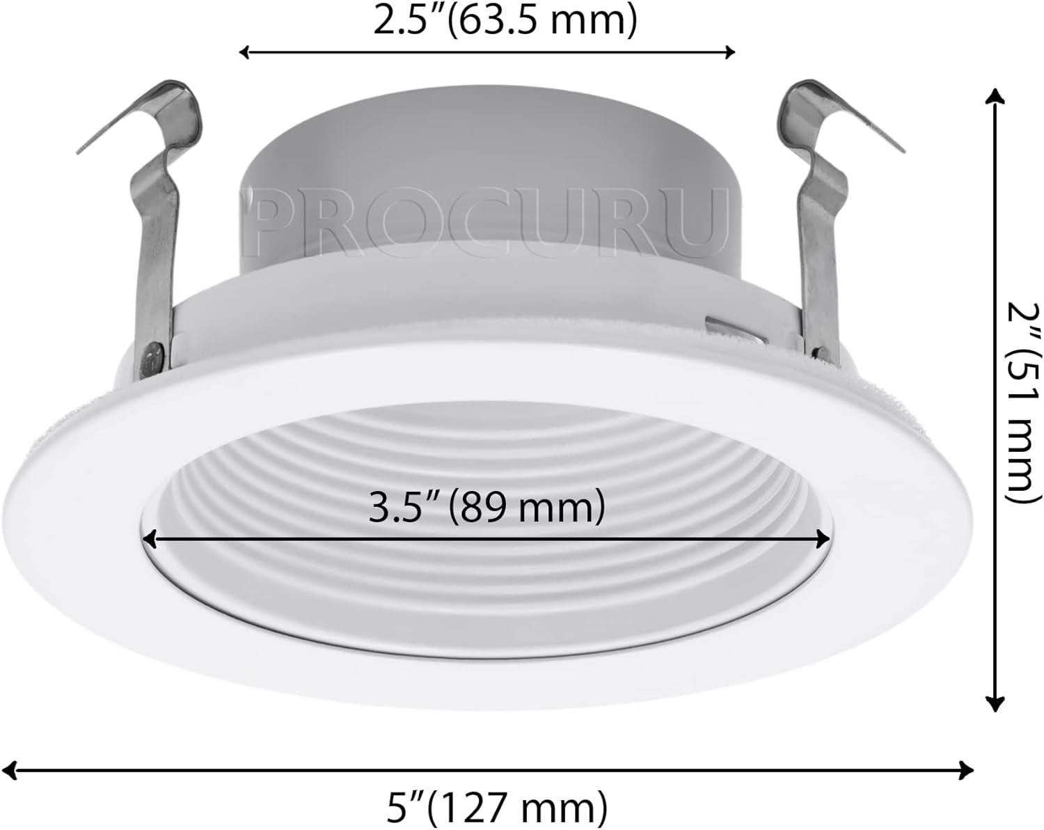 White 4-Inch Recessed Can Light Trim with Step Baffle, 6-Pack