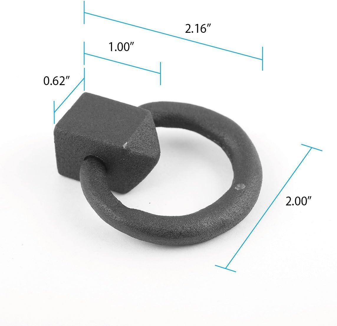 The Renovators Supply Inc. Wrought Iron Cabinet Gate Door Ring Pull Multipack (Set of 12)