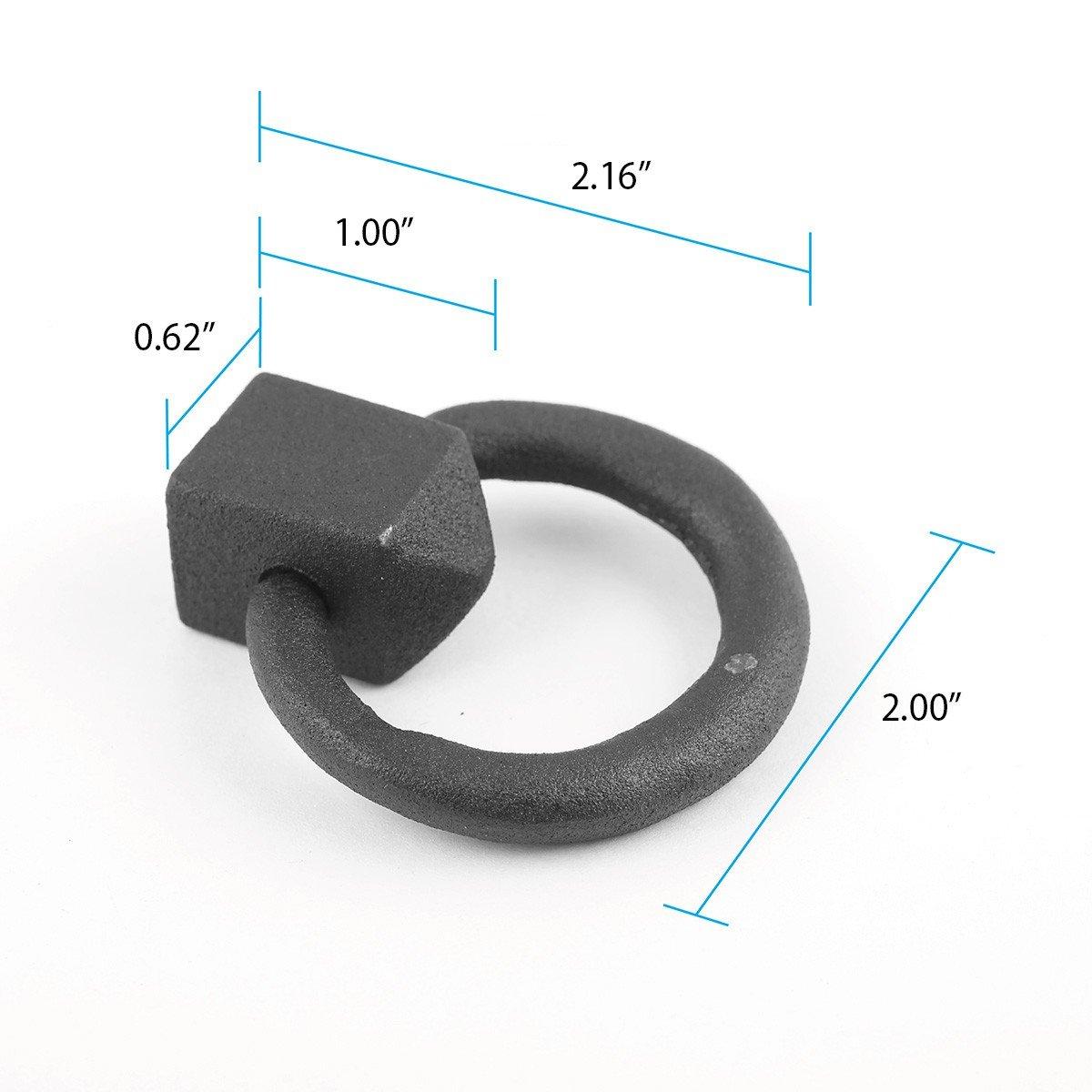 The Renovators Supply Inc. Wrought Iron Cabinet Gate Door Ring Pull Multipack (Set of 12)