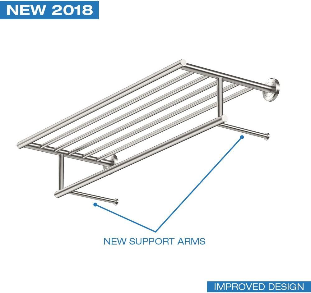 Latitude II Wall Mounted Towel Rack | Hotel Style Stainless Steel Towel Rack with Towel Bar