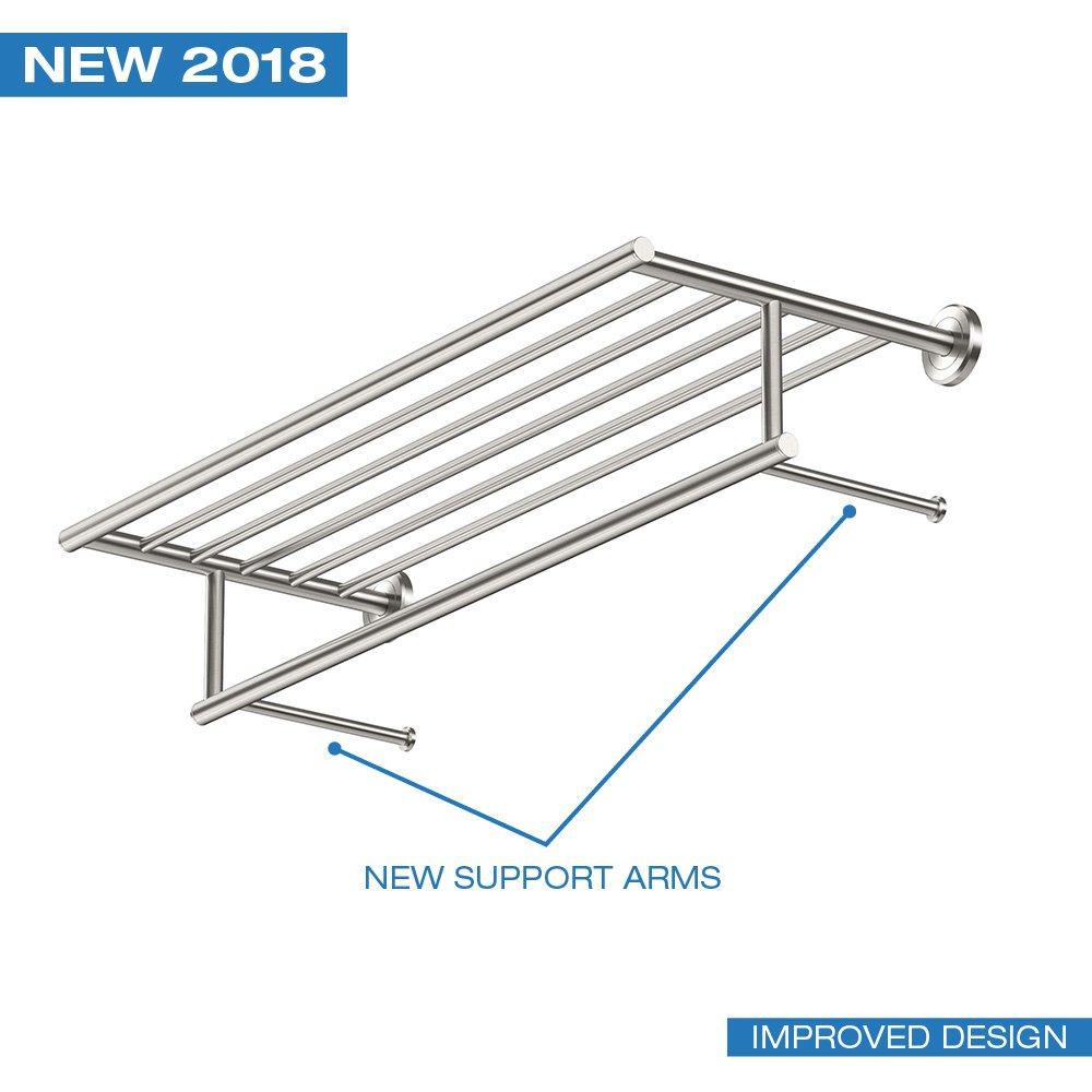 Latitude II Wall Mounted Towel Rack | Hotel Style Stainless Steel Towel Rack with Towel Bar