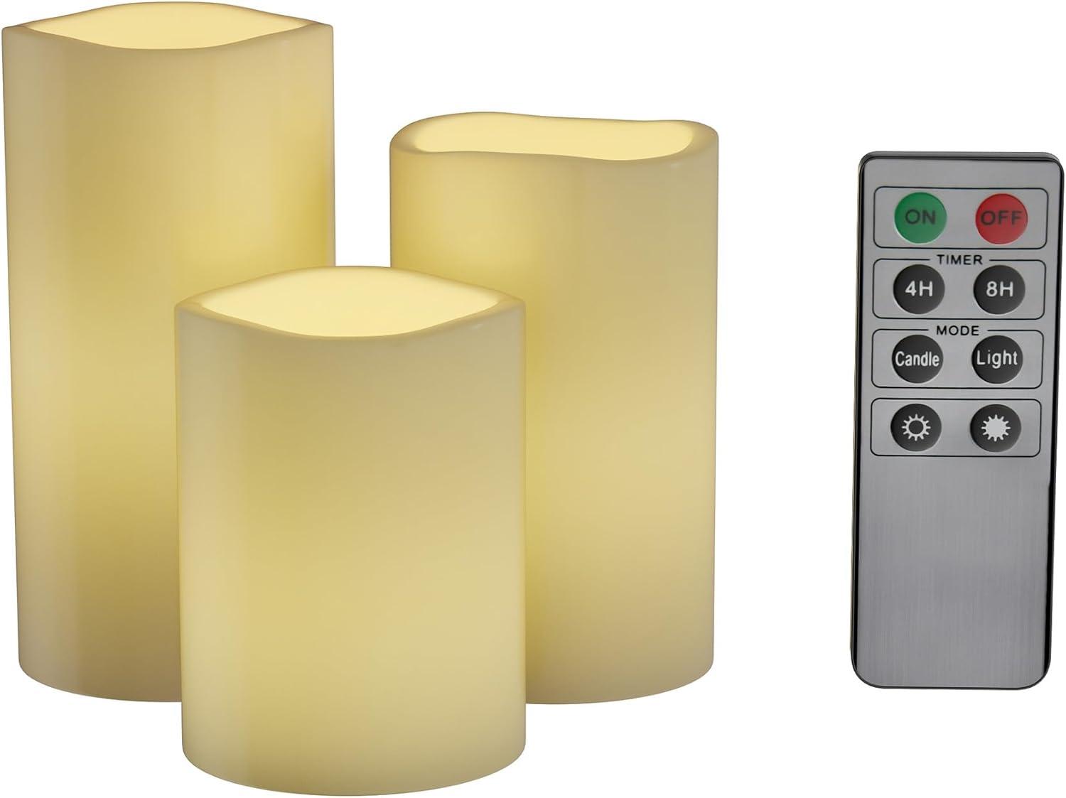 LED Flameless Candle Set with Remote - 3 Piece