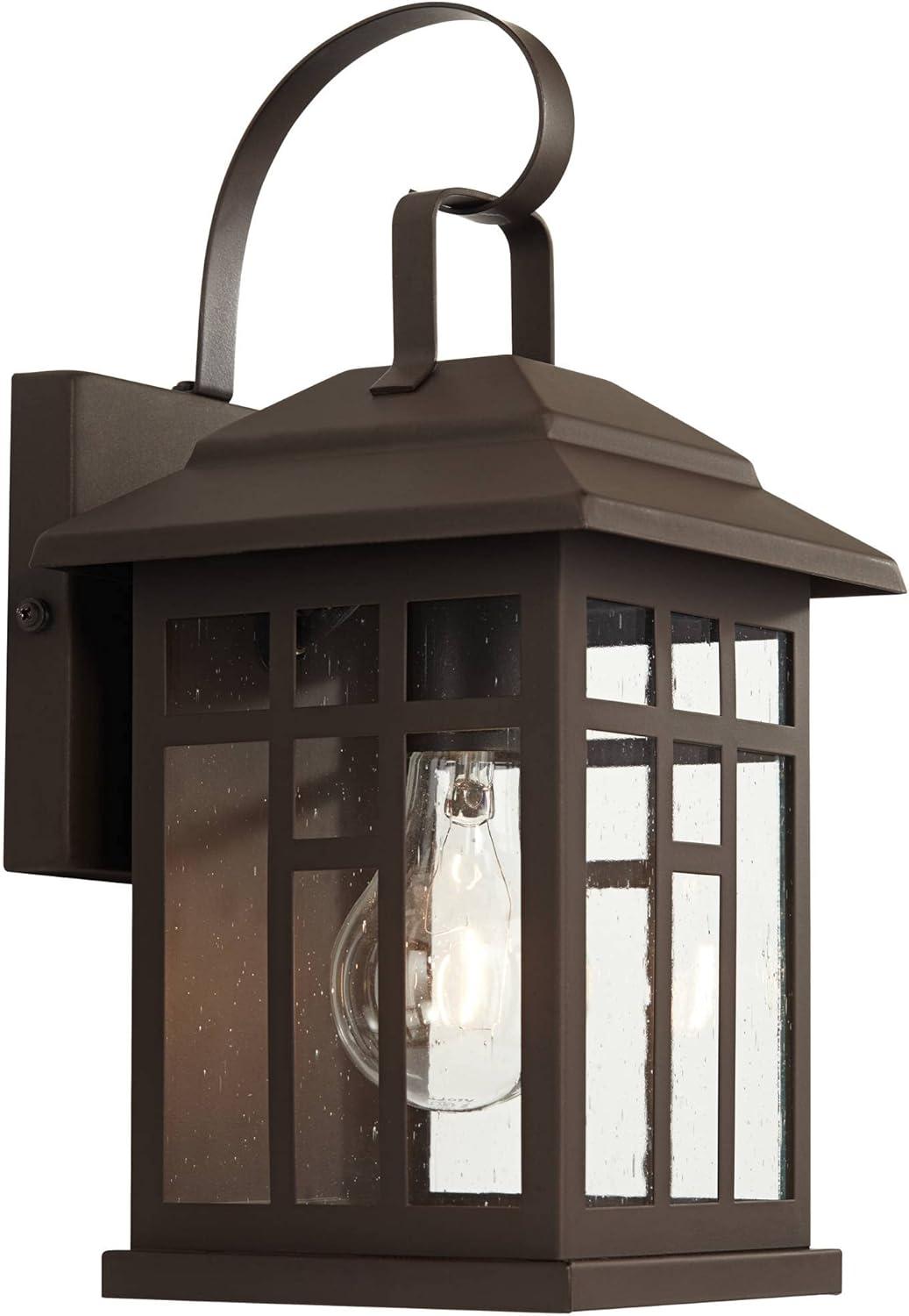 Bronze Carriage Style Outdoor Wall Lantern Set with Clear Glass