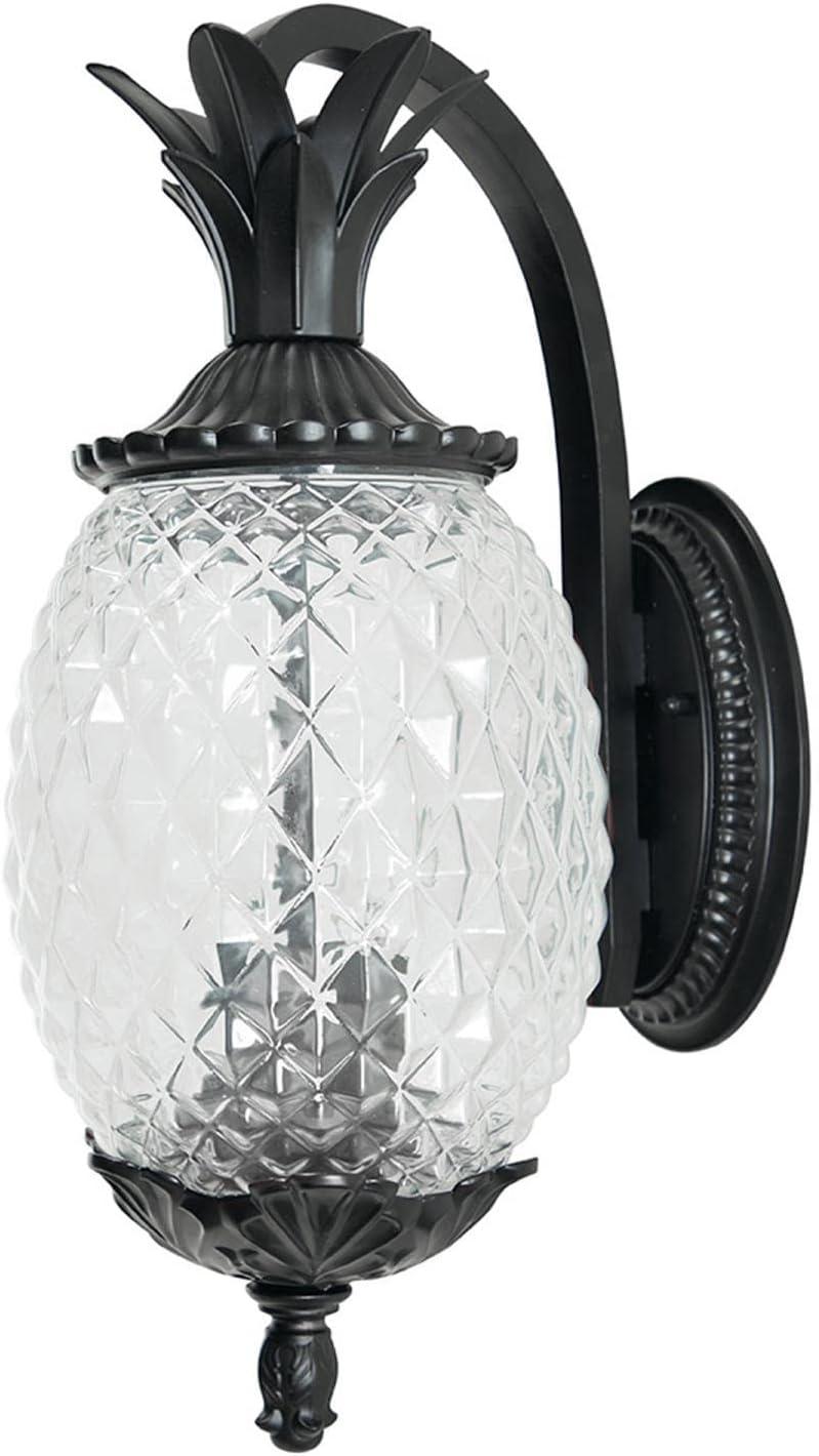 Matte Black Pineapple Shaped Outdoor Wall Lantern