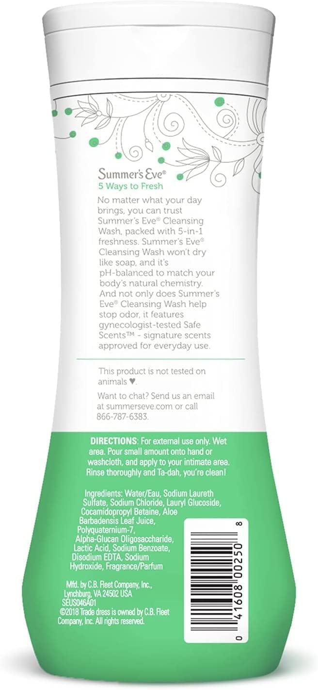 Summer’s Eve Aloe Love Gentle Daily Feminine Wash, Removes Odor, pH Balanced, 15 fl oz