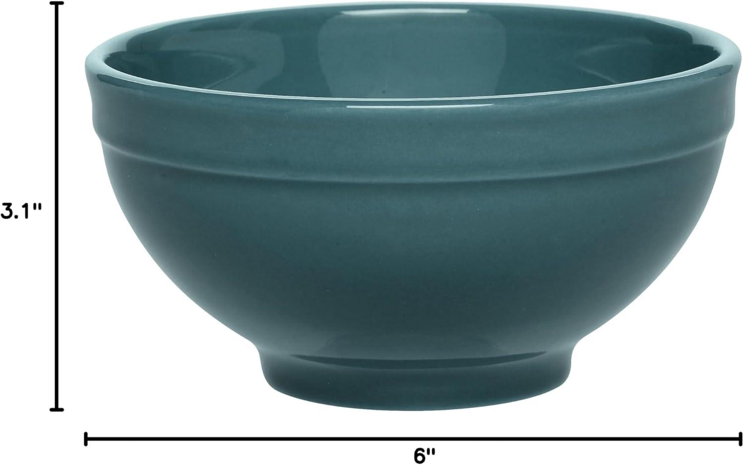 Blue Ceramic 6-Inch Microwave Safe Cereal Bowl