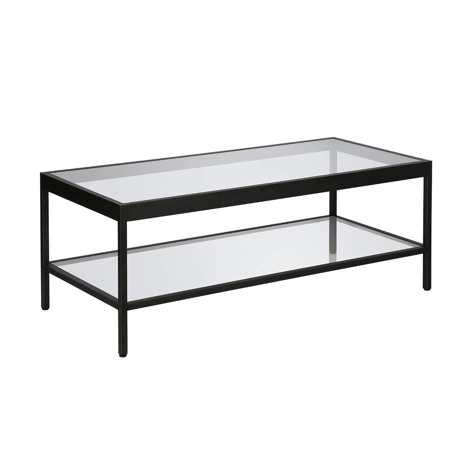 Evelyn&Zoe Alexis 45" Wide Rectangular Coffee Table, Blackened Bronze