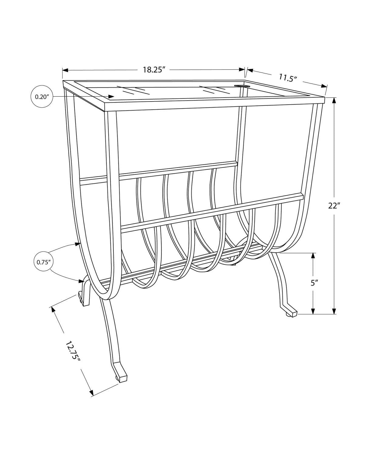 Monarch Specialties Accent Table, Side, End, Magazine, Narrow, Bedroom, Clear Tempered Glass