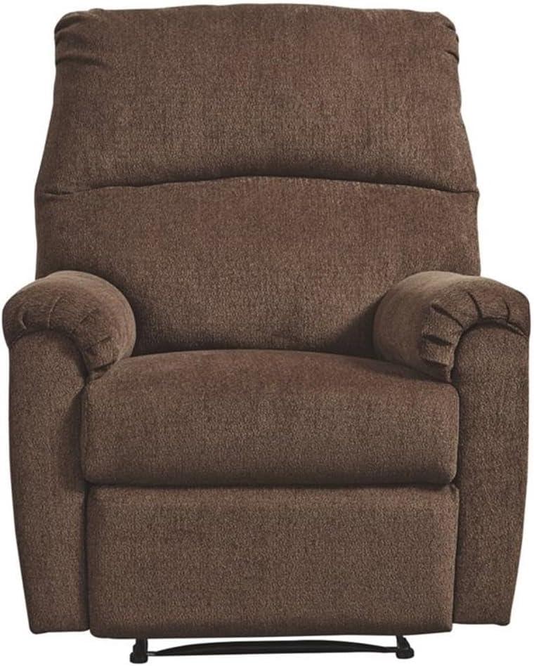 Chocolate Brown Polyester Contemporary Recliner