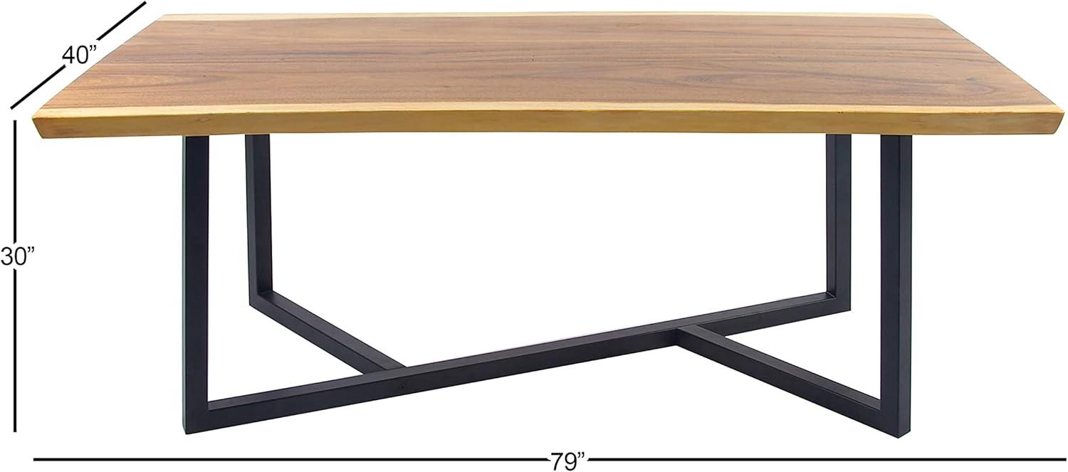 Contemporary Wood Dining Table Brown - Olivia & May: Sleek Design, Seats 6, Non-Extendable