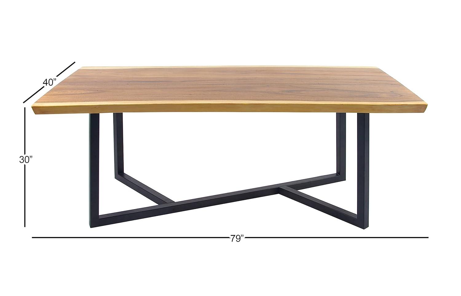 Contemporary Wood Dining Table Brown - Olivia & May: Sleek Design, Seats 6, Non-Extendable