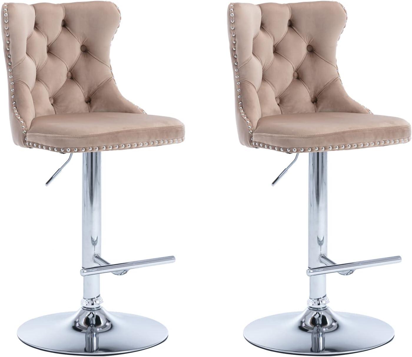 Julias Swivel Upholstered Adjustable Height Counter Stool (Set of 2)