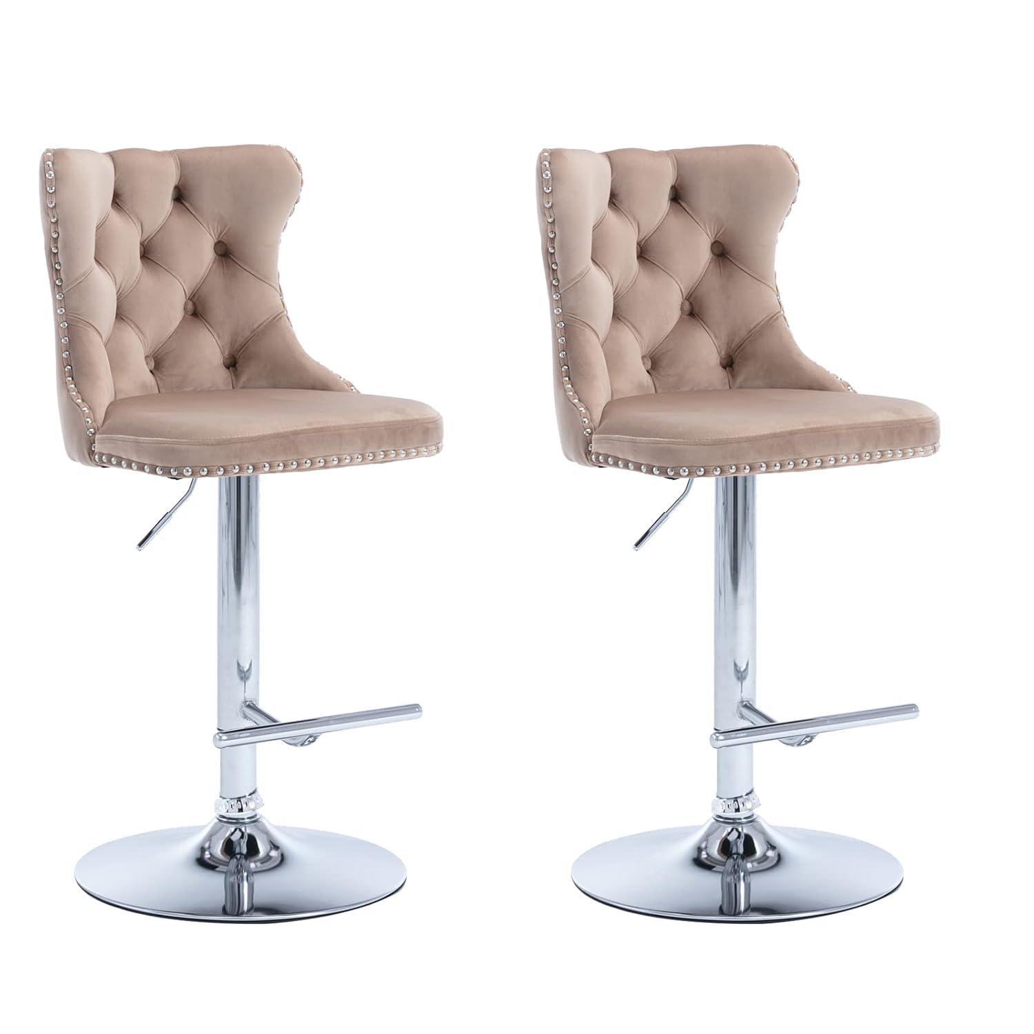 Julias Swivel Upholstered Adjustable Height Counter Stool (Set of 2)