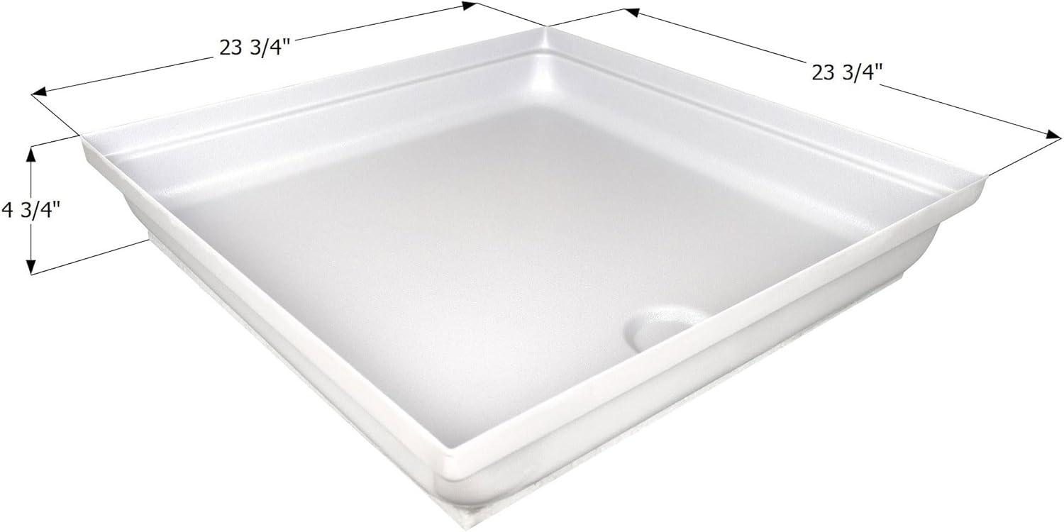 White 24" x 24" Durable RV Shower Pan