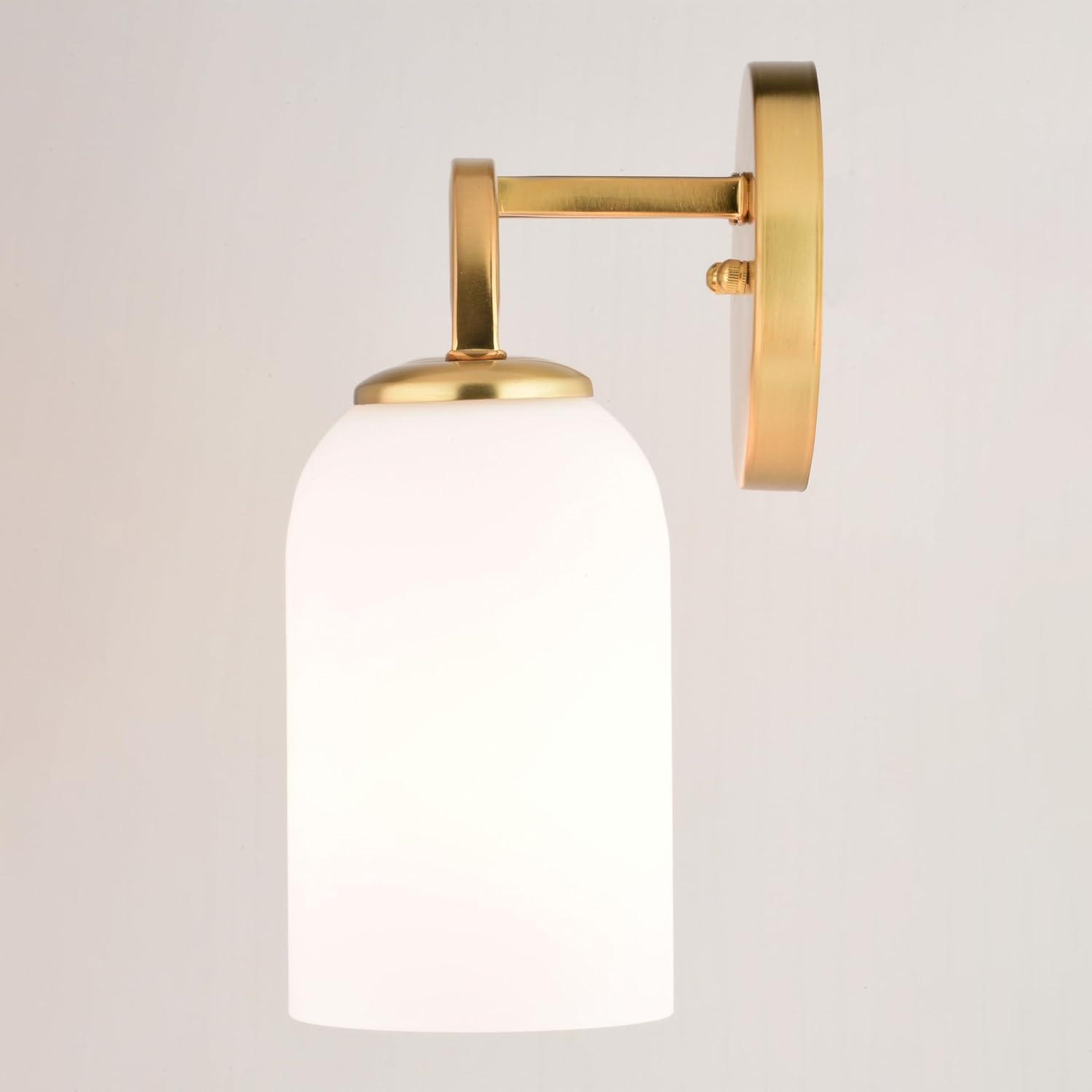 Shelby 23" Gold Brass Bathroom Vanity Light with White Glass