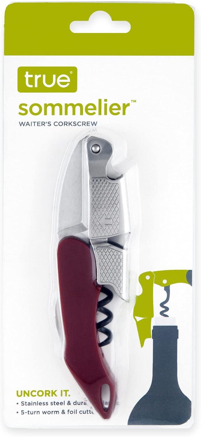 Burgundy Stainless Steel Heavy Duty Waiter's Corkscrew