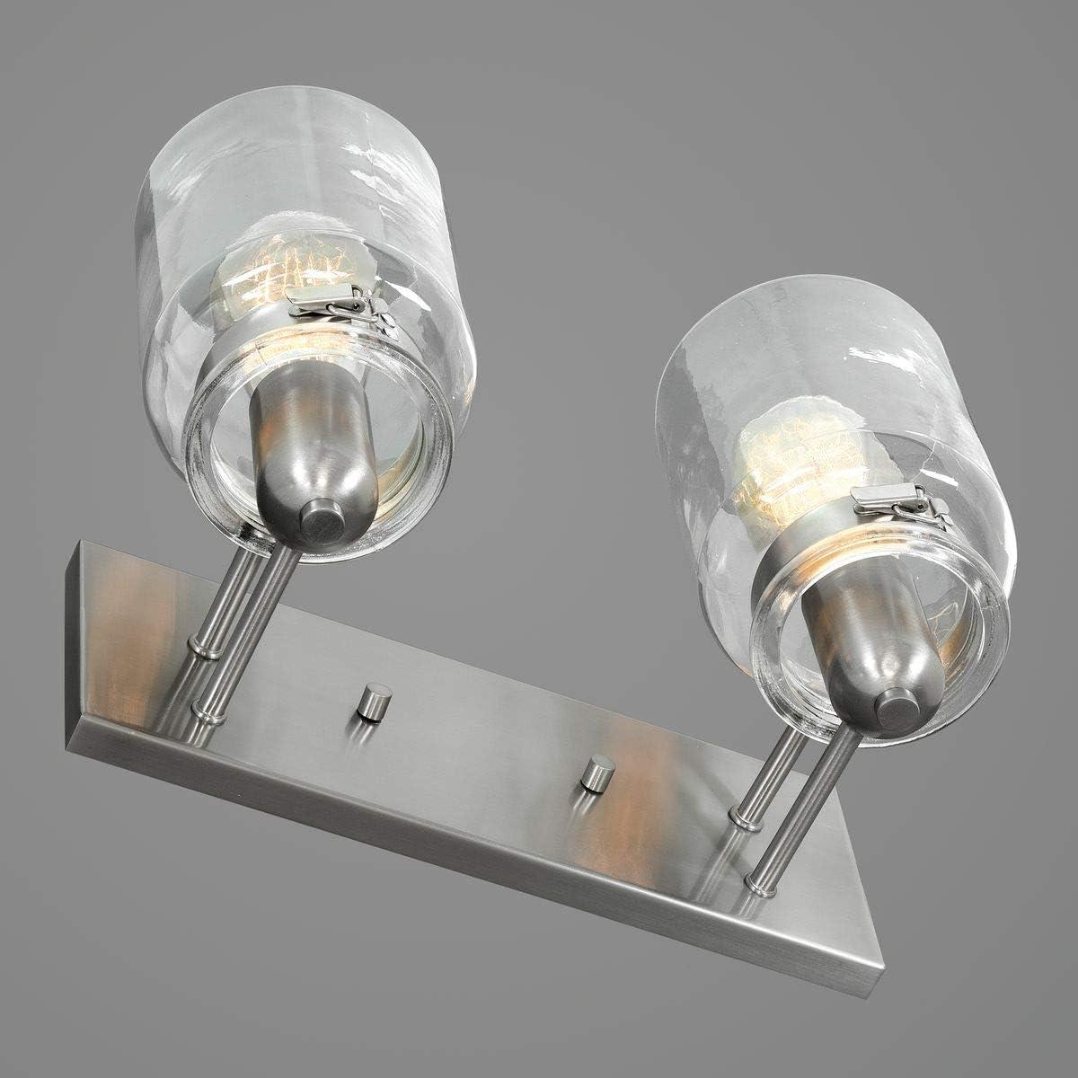 Brushed Nickel Apothecary Style Dimmable Bath Light