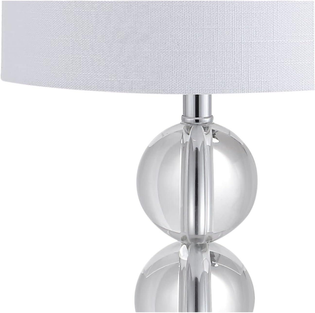 Brooklyn 17.5" Clear Crystal LED Table Lamp with White Shade