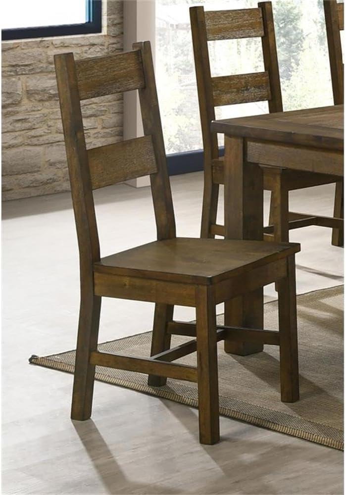 Coaster Coleman Wood Dining Chairs with Ladder Back in Brown