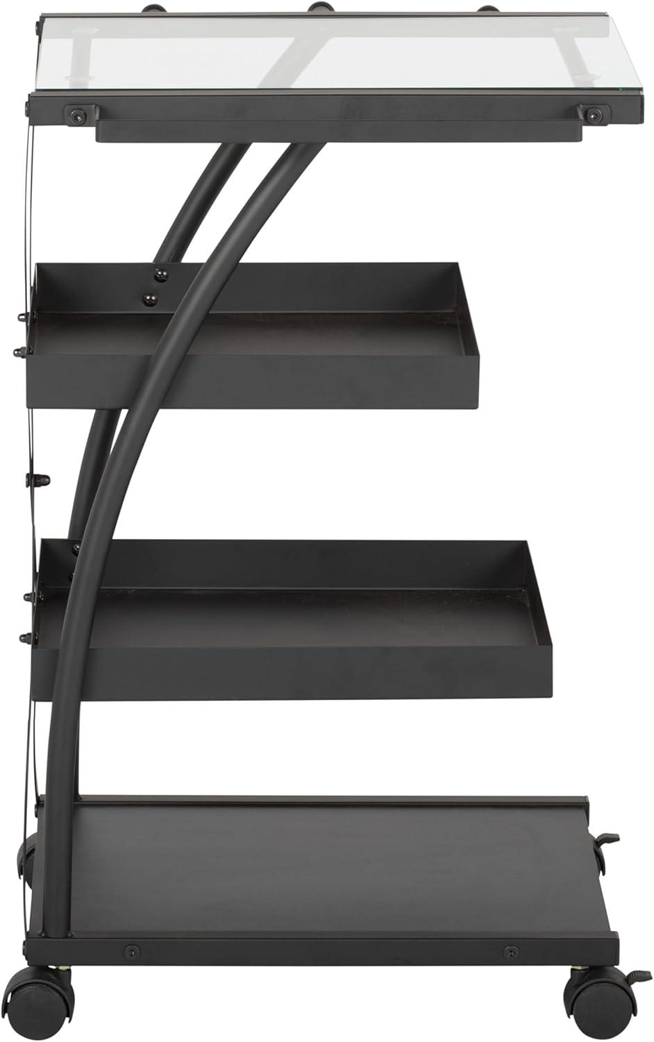 Studio Designs Triflex Metal 4-Tier Organizer Cart, Black
