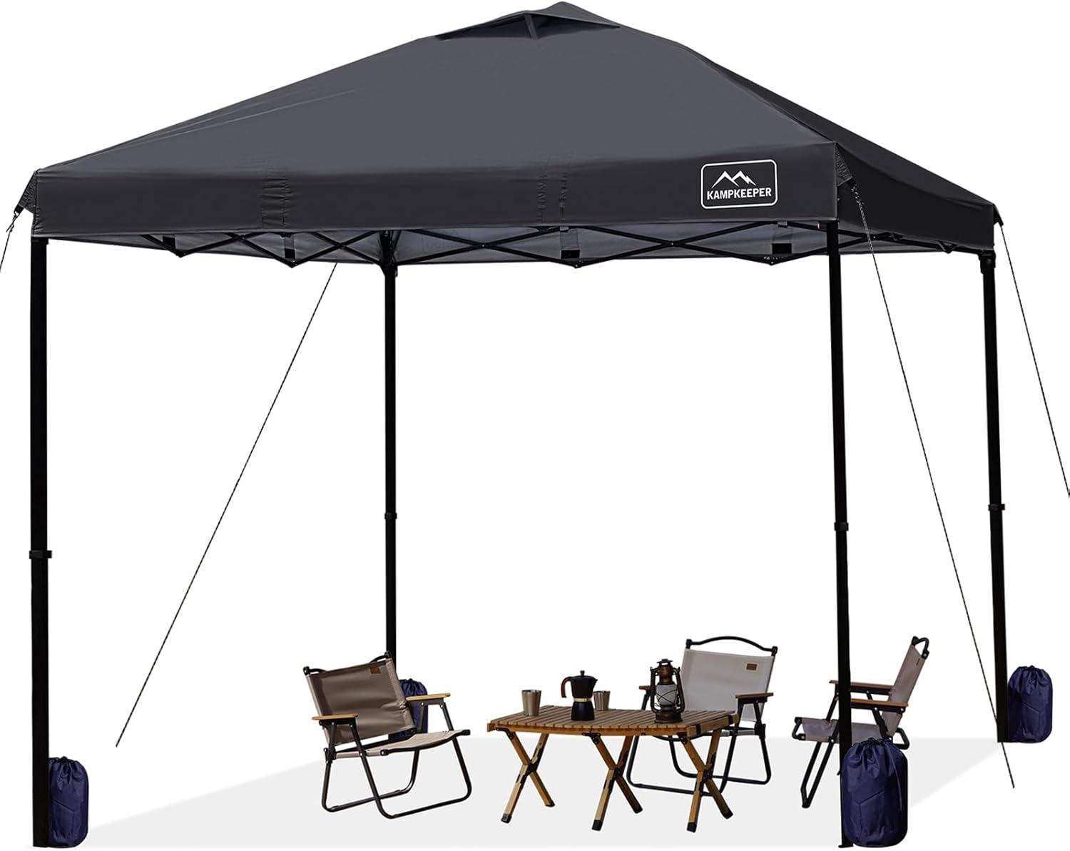 Black 10x10 Waterproof Pop-Up Canopy Tent with Adjustable Legs