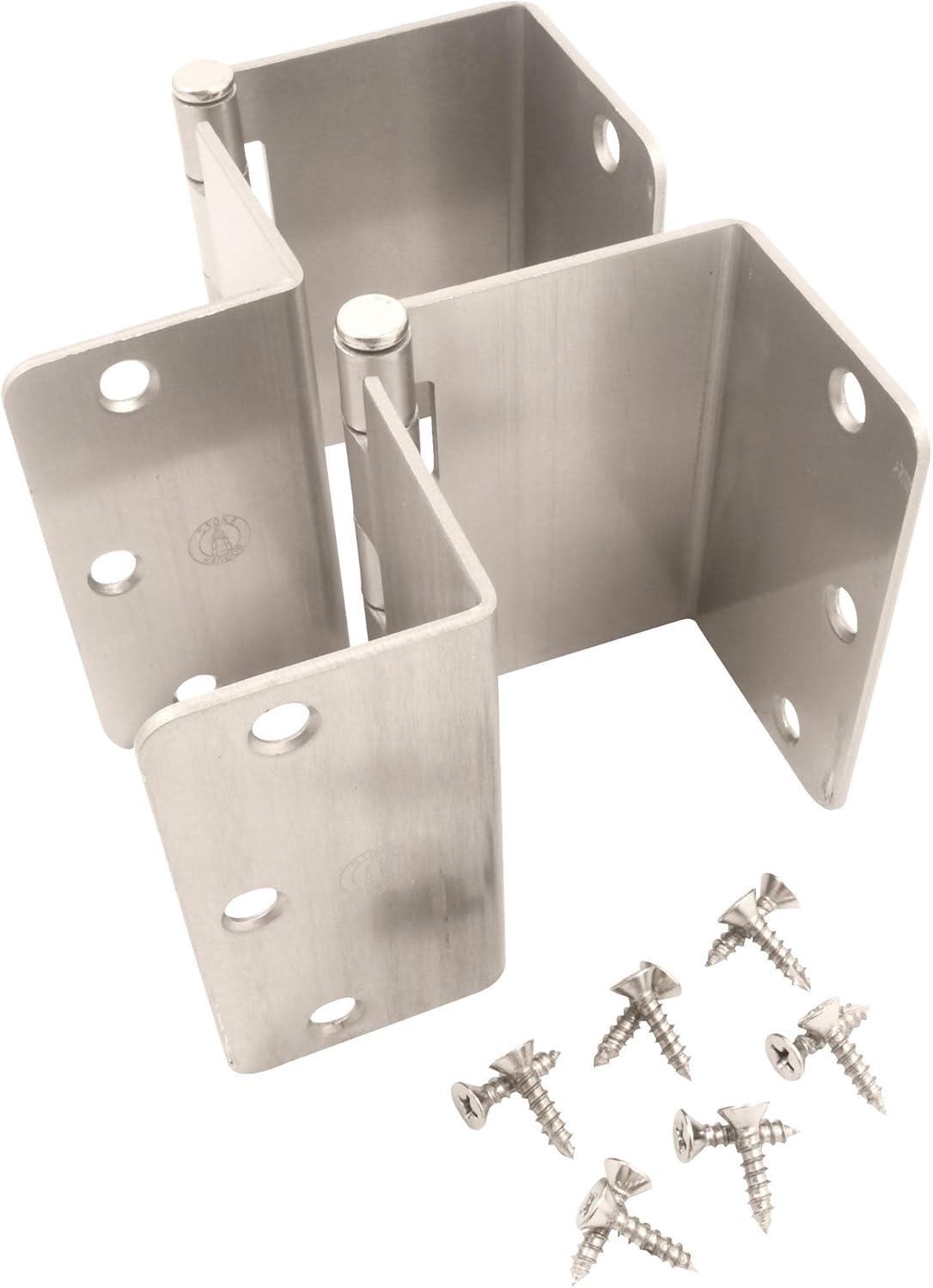 Swing Clear Offset Hinge, 3-1/2 Inches, 1/4" Radius Corner, Fits Doors 1-3/8" to 1-3/4" Thick, 2-Pack, Satin Nickel by Stone Harbor Hardware