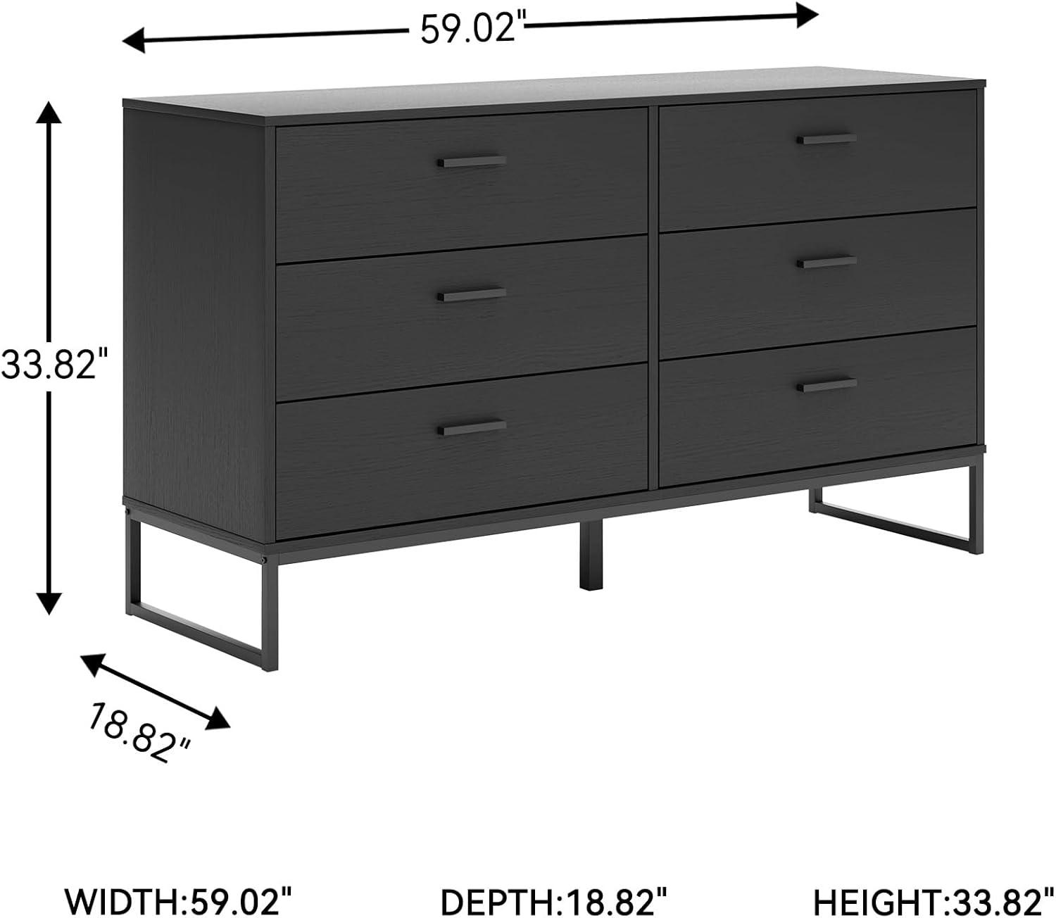 Signature Design by Ashley Socalle 6 Drawer Dresser, Black