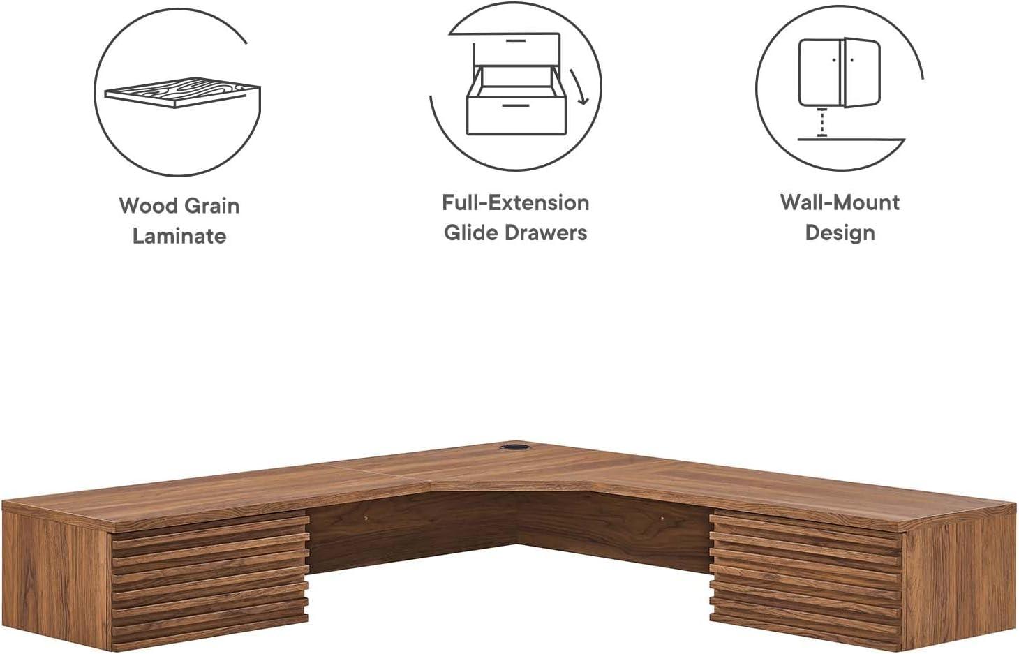 Modway Modway Render Wall Mount Corner Office Desk