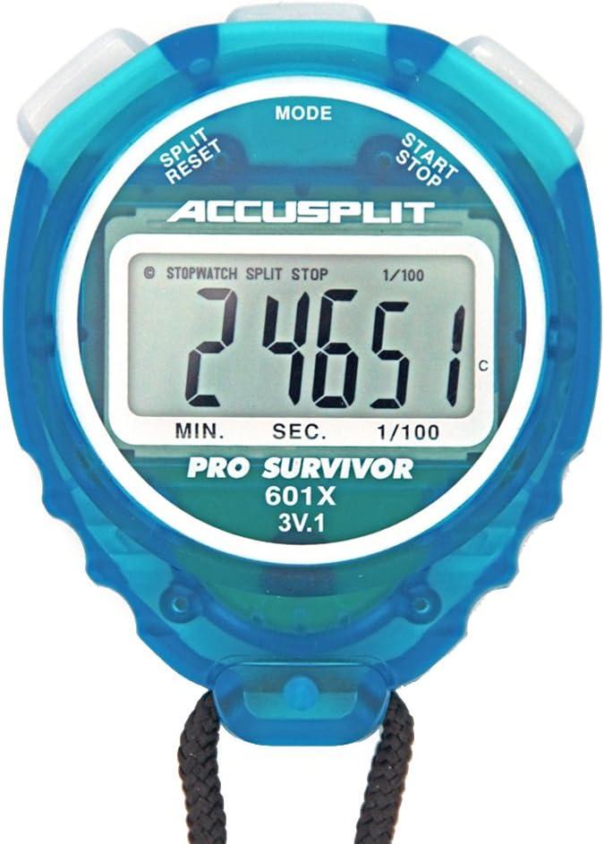 Accusplit A601XAQ Pro Survivor Stopwatch with Aqua Case