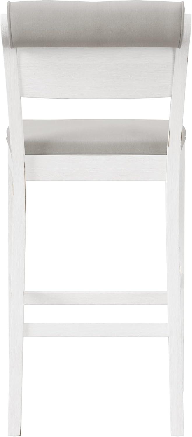 Clarion Wood and Upholstered Panel Back Counter Height Stool Sea White - Hillsdale Furniture