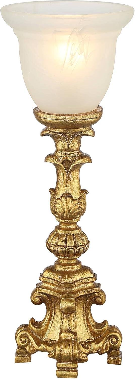 Regency Hill Traditional Accent Table Lamp 18" High French Gold Uplight Alabaster Glass Shade Living Room Bedroom House Bedside