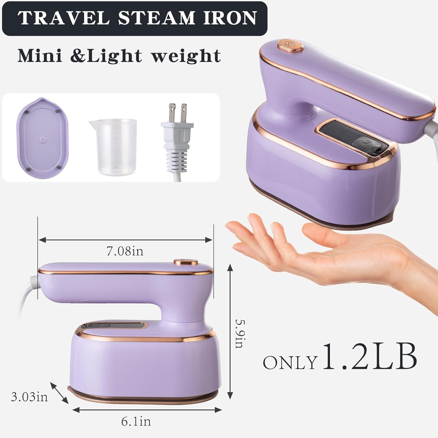 2024 New Steamer Iron For Clothes Travel Mini: Handheld Size Portable Clothing Small Garment Electric Steam Ironing Machine For Travel College Dorm Home Essentials - Light Blue