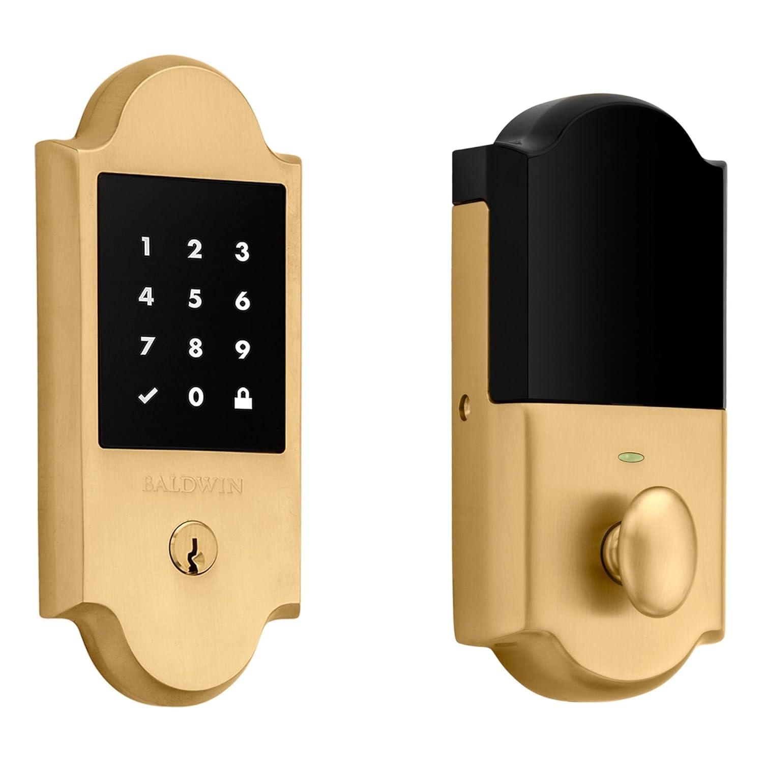Vintage Brass Touchscreen Electronic Deadbolt with Keyed Entry