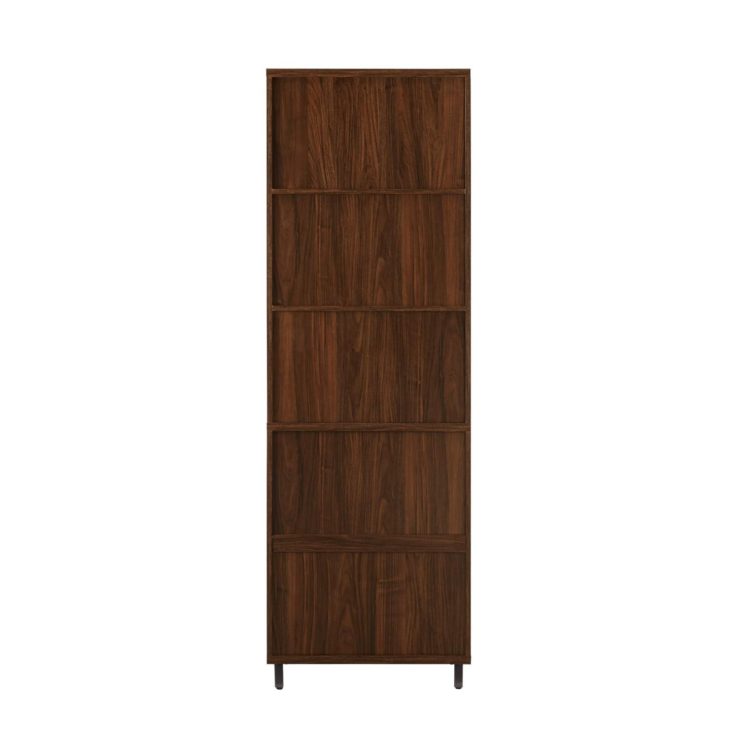 Walker Edison 72” Contemporary Wine Storage Hutch Bar Cabinet, Dark Walnut
