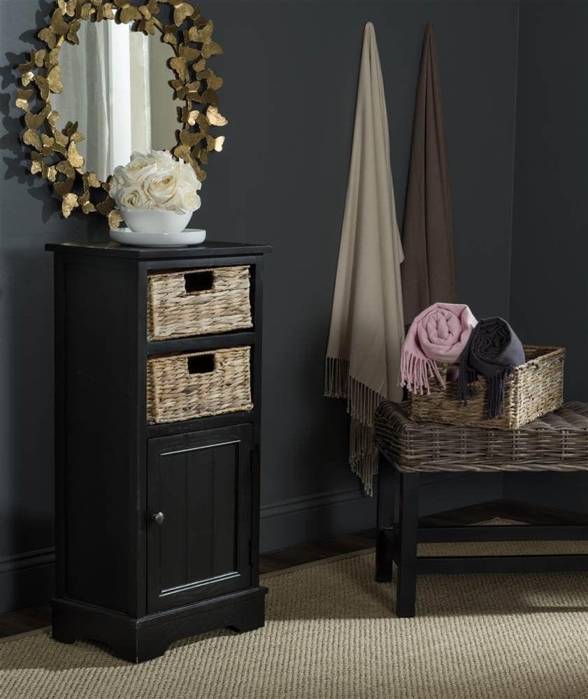 Connery Cabinet - Distressed Black - Safavieh.