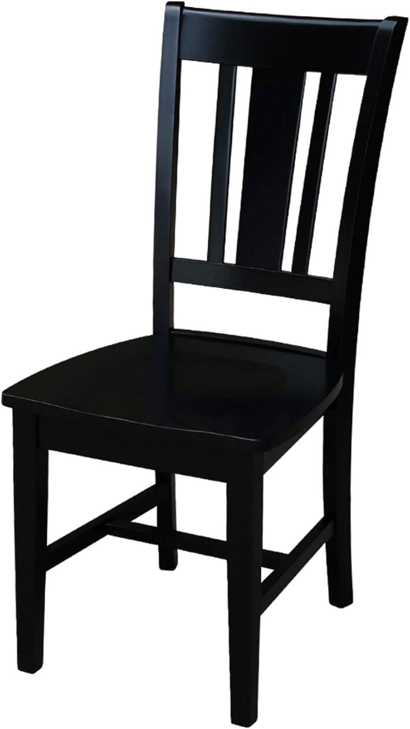 San Remo Elegant Black Solid Hardwood Splatback Dining Chairs (Set of 2)