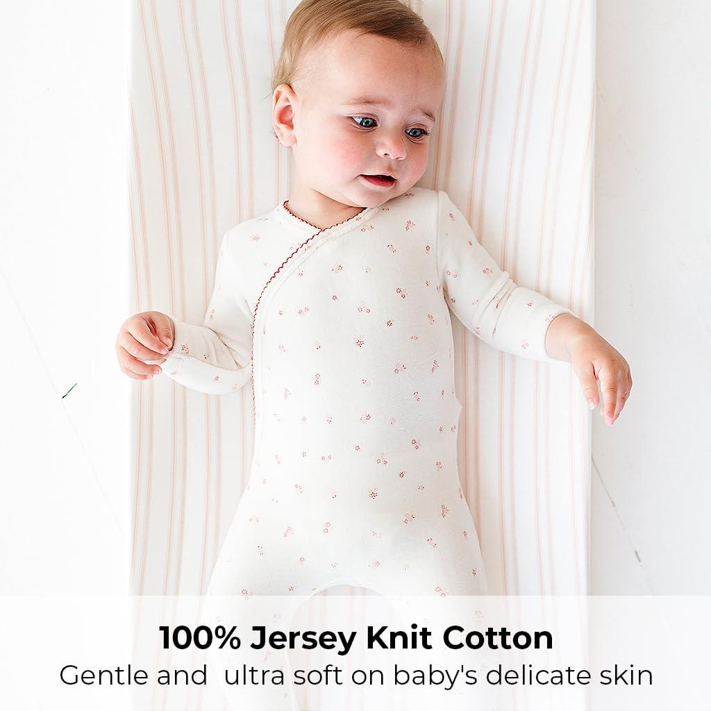 Ely's & Co. Baby Fitted Bassinet Sheet  100% Combed Jersey Cotton Pink for Baby Girl 2 Pack