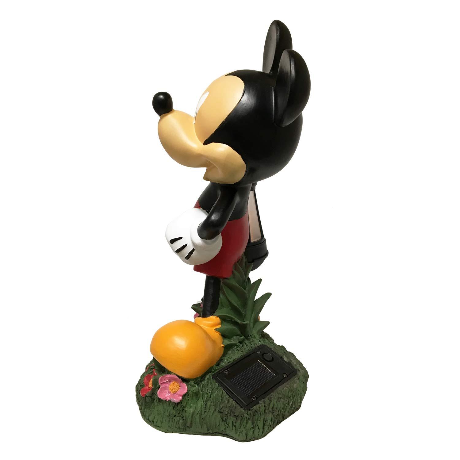 Back Yard Glory BACKYARD GLORY Disney Mickey Mouse Solar LED Lighted Lantern Everyday Outdoor Garden Statue, 12 inches Tall, Officially Licensed Disney Product