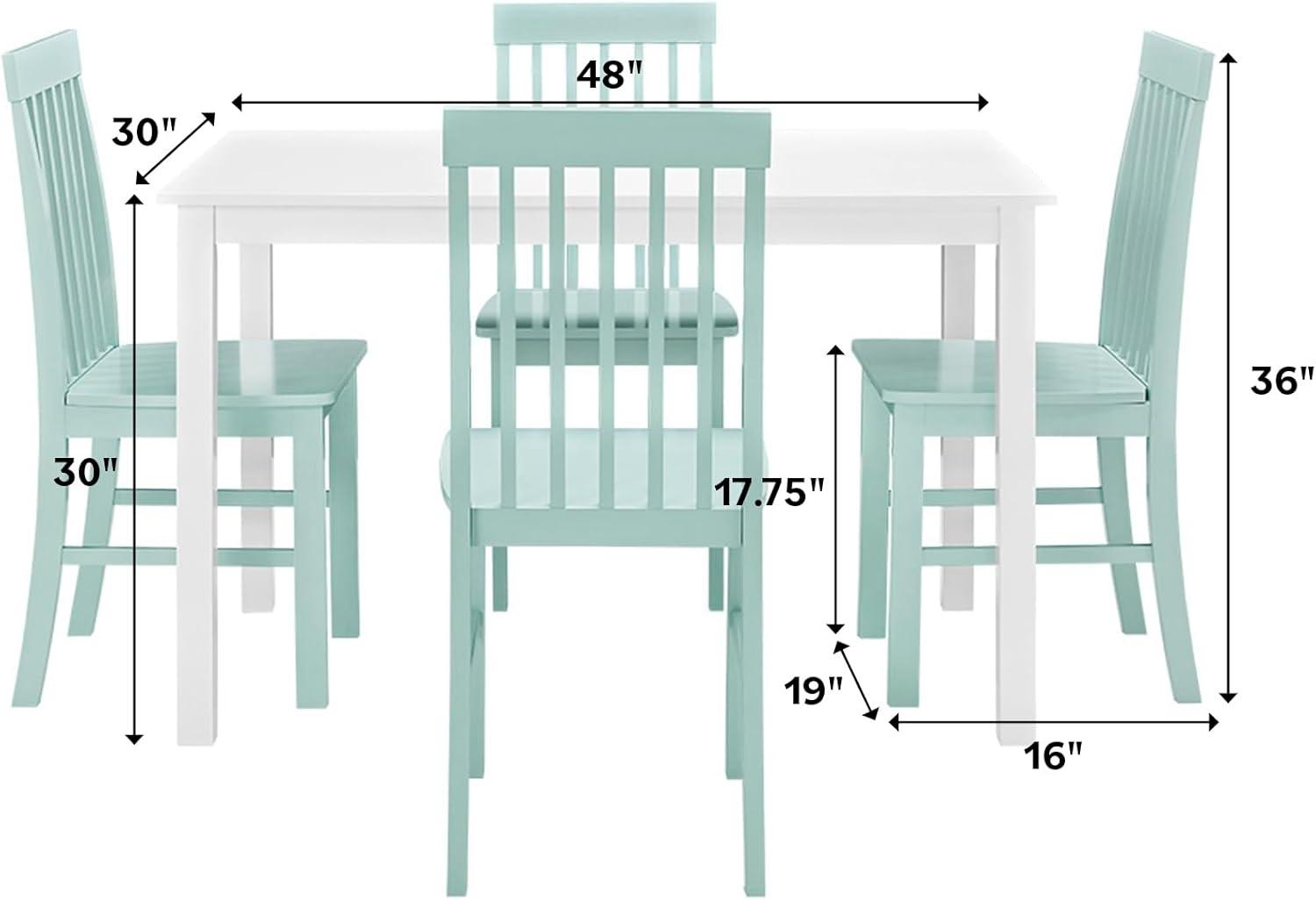 Walker Edison 5-Piece Modern Wood Dining Set in White and Gray