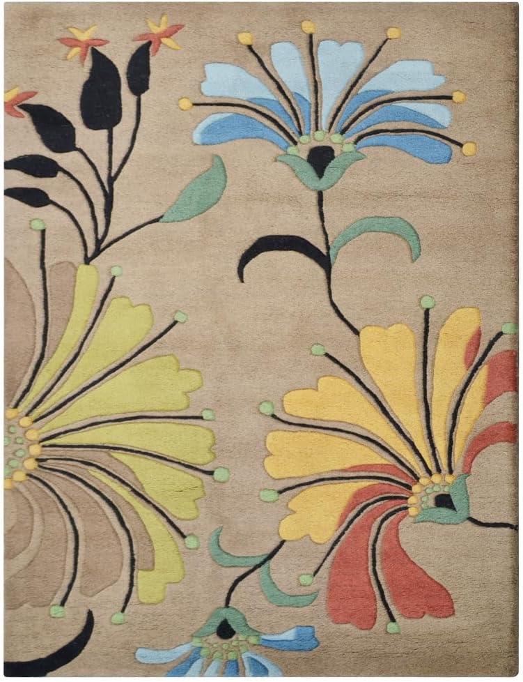 Rugsotic Carpets Hand Tufted Wool Eco-Friendly Area Rugs - 5'x8', Rectangle, Camel, Modern Contemporary Design, High Pile Handmade Anti Skid Rugs for Living Room, Bed Room (K00219)