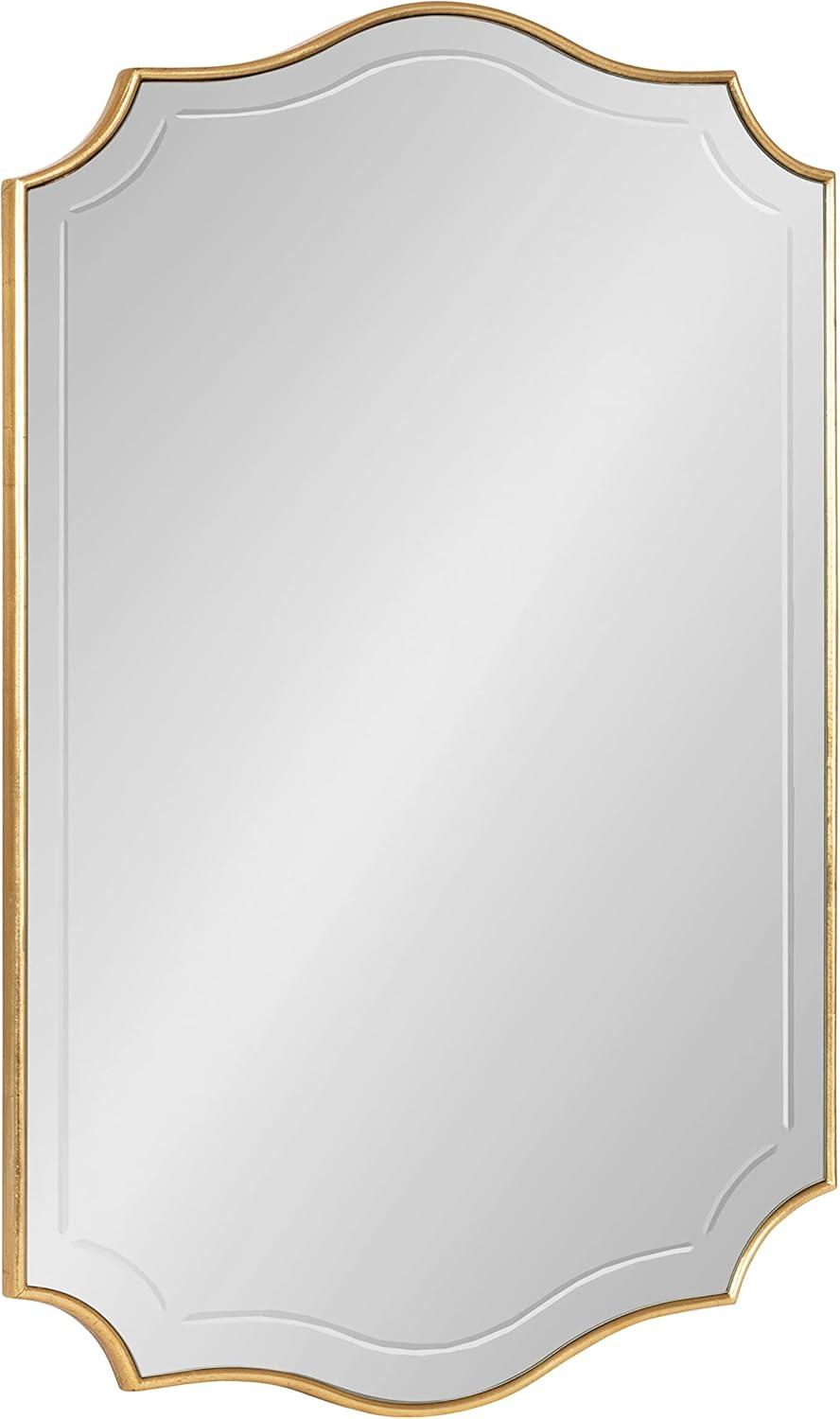 20" x 30" Hollyn Decorative Framed Wall Mirror Gold - Kate & Laurel All Things Decor: Chic Scalloped Edge, Hangs Both Ways