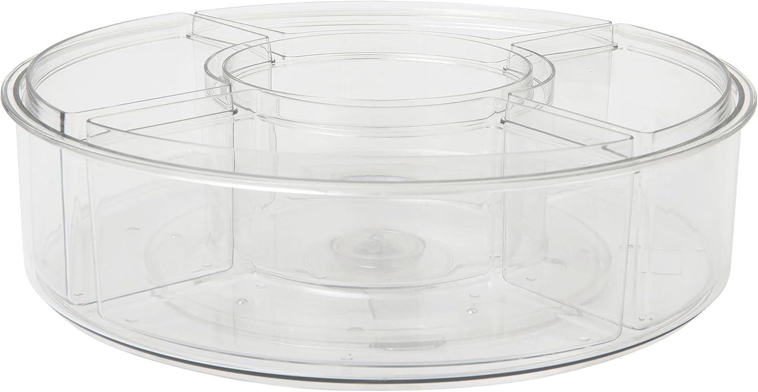 Thomas Martha Stewart Lazy Susan Plastic Desktop Turntable with 5 Removable Storage Bins