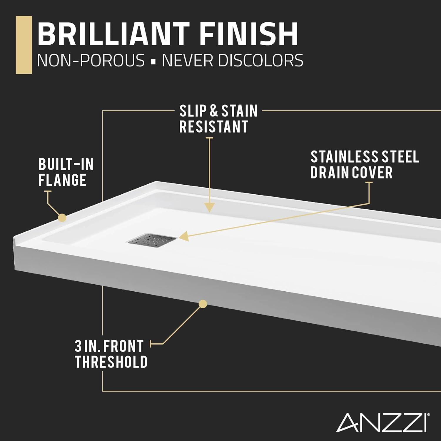 30'' W 60'' D Rectangular Triple Shower Base