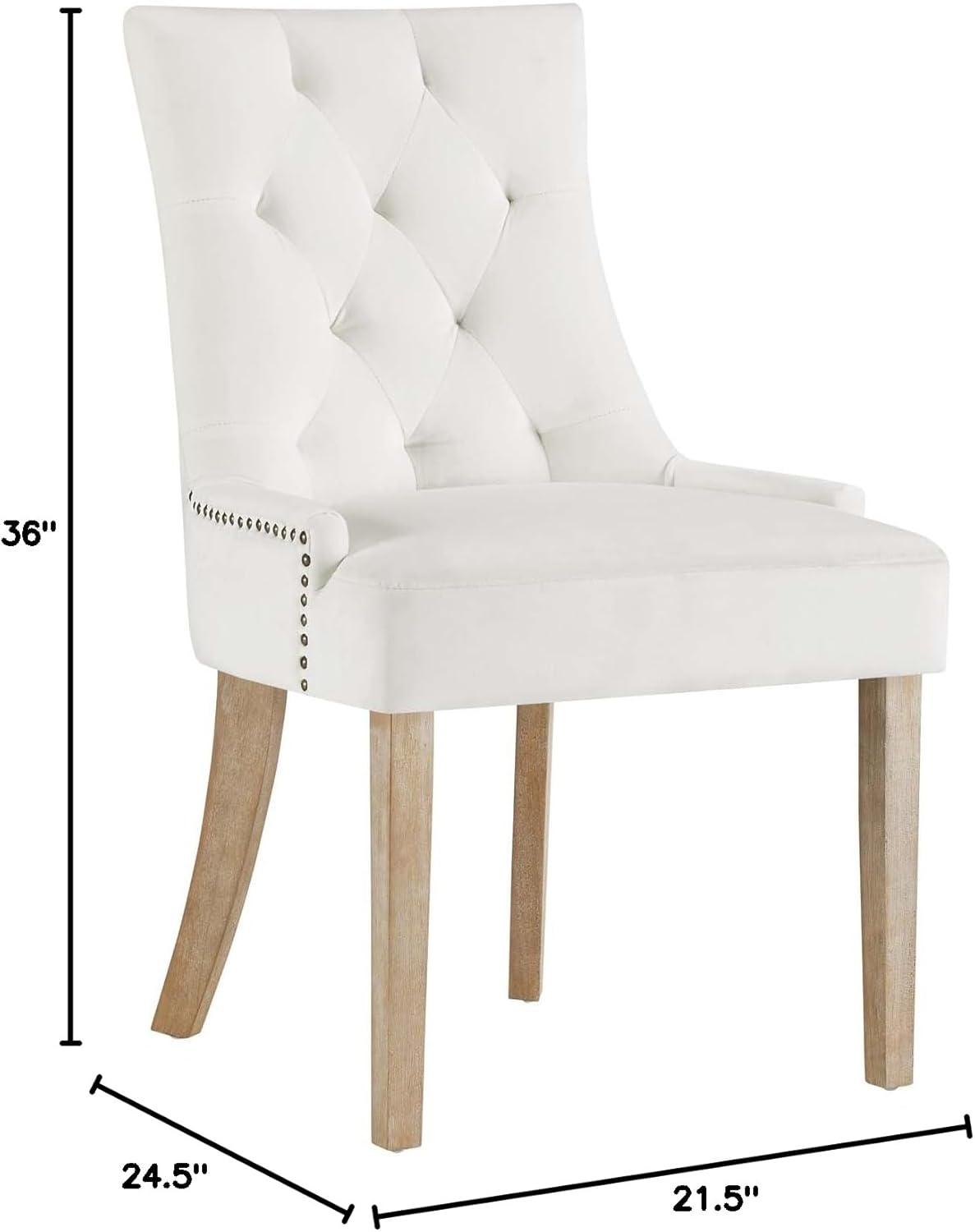 Modway Pose 19" Modern Style Performance Velvet Dining Chair in Ivory