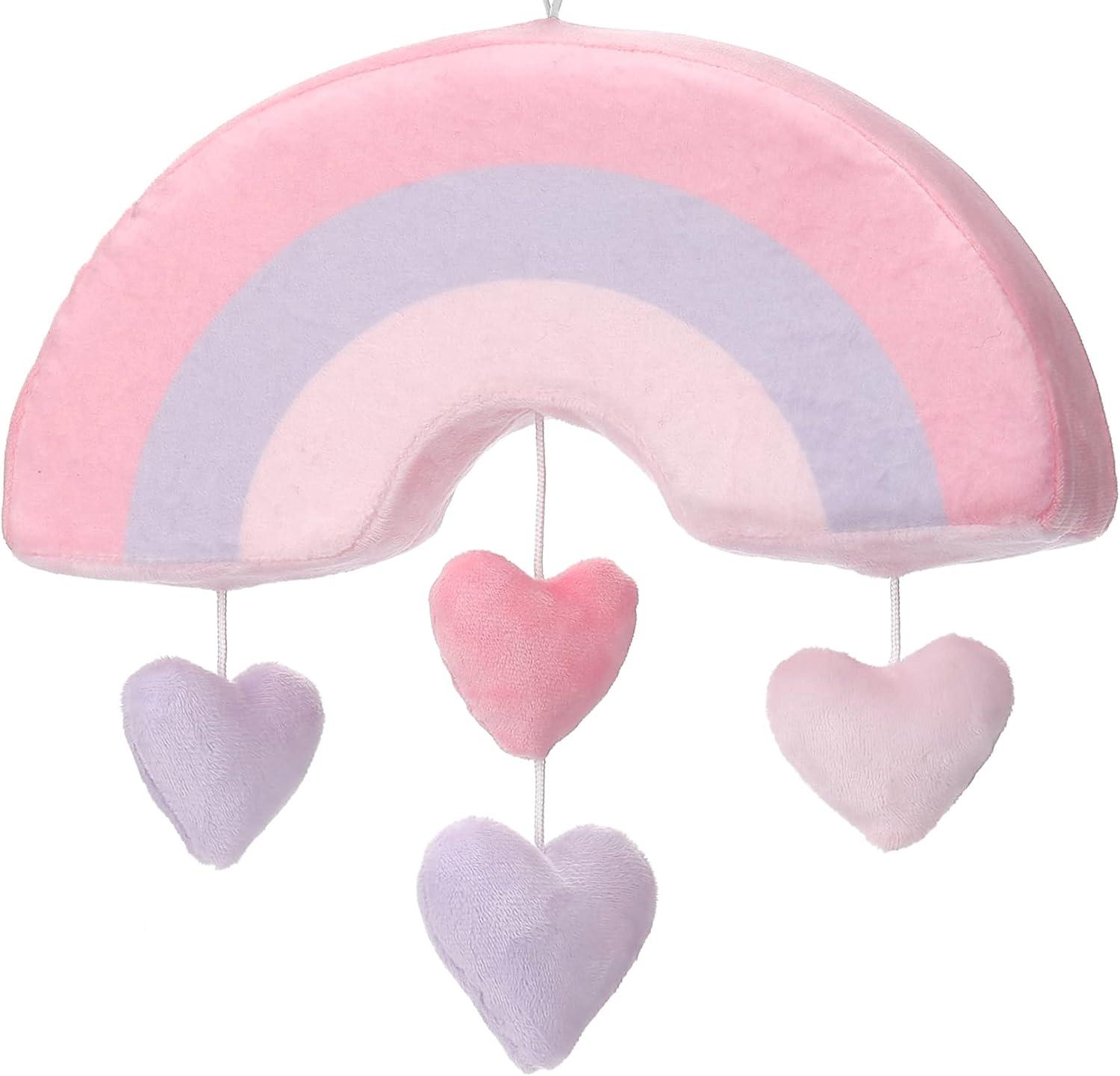 Bedtime Originals Rainbow Hearts Musical Baby Crib Mobile - Pink, Purple, Love
