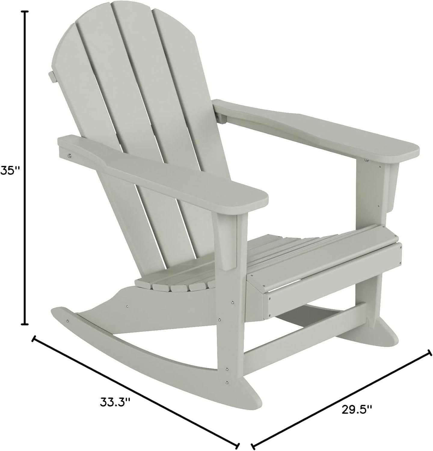 WestinTrends  Outdoor Patio Porch Rocking Adirondack Chair, Sand