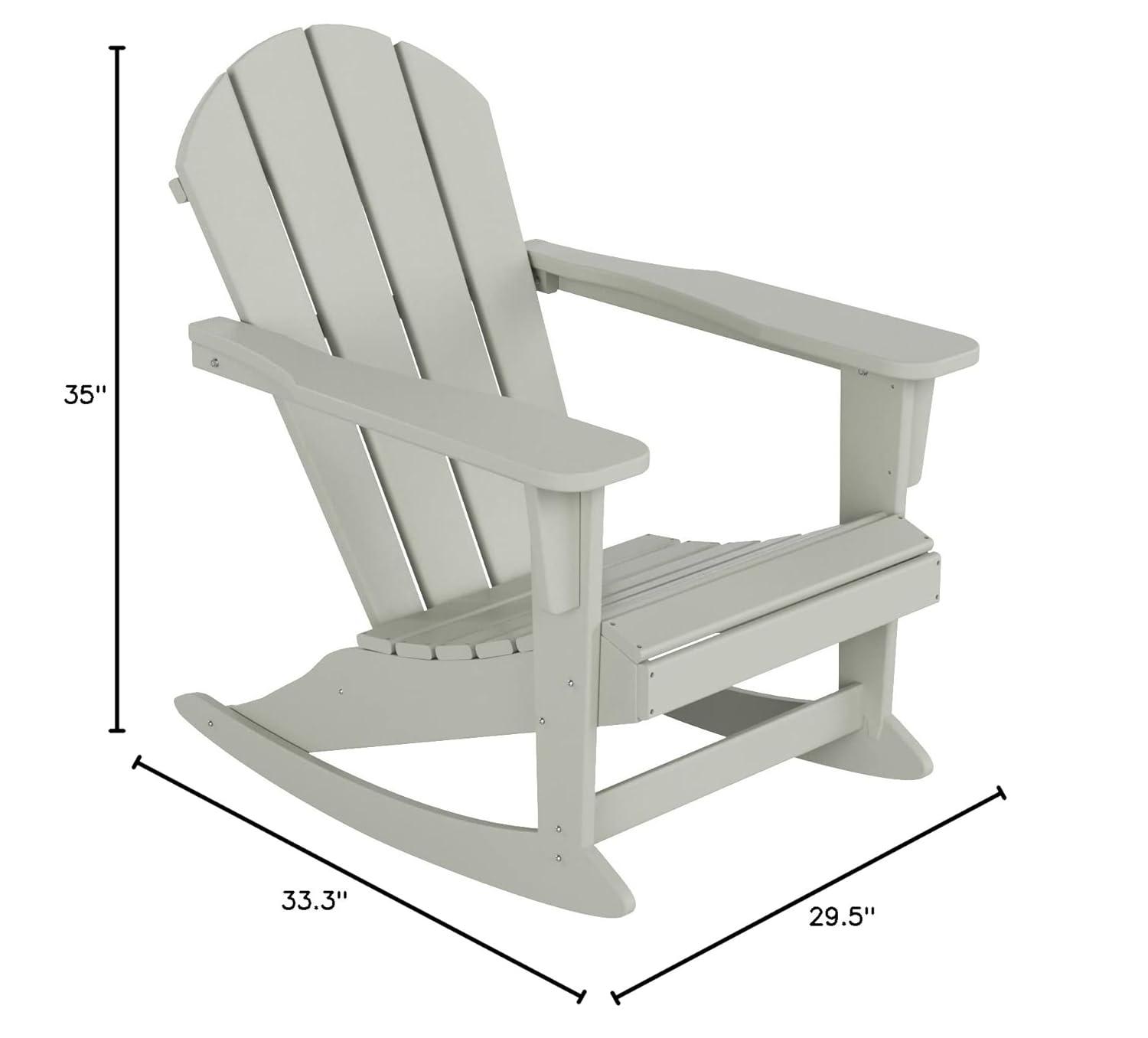 WestinTrends  Outdoor Patio Porch Rocking Adirondack Chair, Sand
