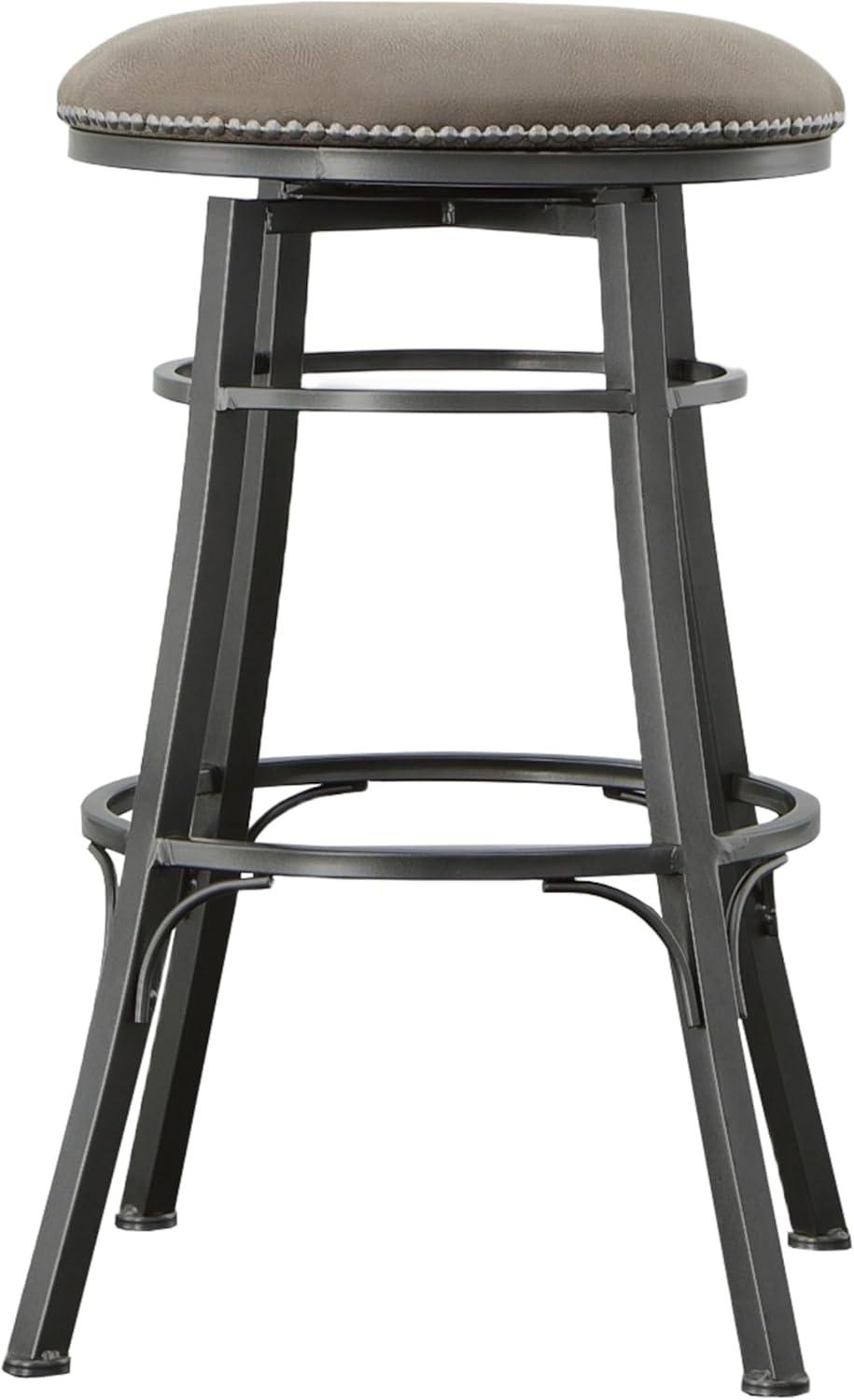 Steve Silver Bali Gray Metal Backless Swivel Bar Stool